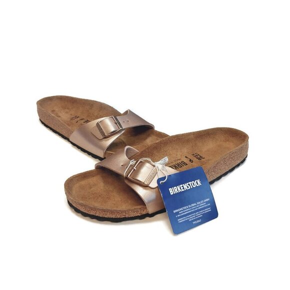 Birkenstock Madrid Birko Flor Sandals Womens Size 7 Metallic Copper EU 38 Narrow - Picture 5 of 9